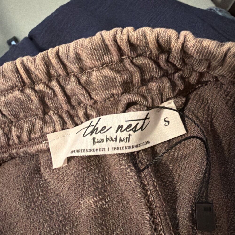 Three Bird Nest Brown Lounge Pants Wide Leg Relaxed NWOT - Small - Picture 7 of 11